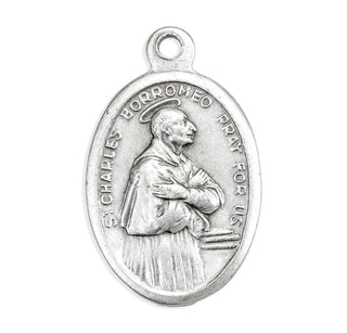 St. Charles Borromeo - 1" Oxidized Silver Metal - Pack of 25 - 1086-424