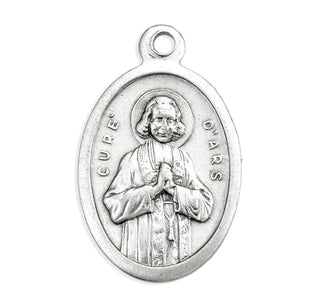 St. John Vianney - 1" Oxidized Silver Metal - Pack of 25 - 1086-472