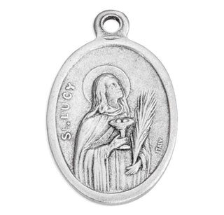 St. Lucy - 1" Oxidized Silver Metal - Pack of 25 - 1086-478