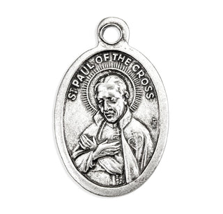 St. Paul of the Cross - 1" Oxidized Silver Metal - Pack of 25 - 1086-513