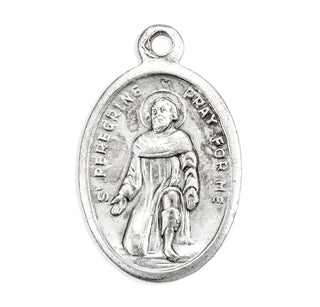 St. Peregrine Mater Dolorosa- 1" Oxidized Silver Metal - Pack of 25 - 1086-514