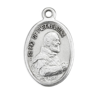 St. Padre Pio - 1" Oxidized Silver Metal - Pack of 25 - 1086-522