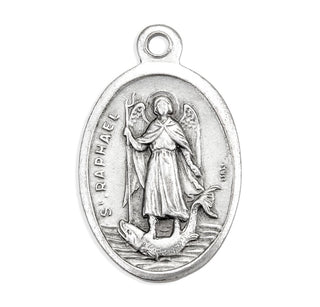 St. Raphael - 1" Oxidized Silver Metal - Pack of 25 - 1086-526