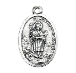 St. Raymond - 1" Oxidized Silver Metal - Pack of 25 - 1086-528