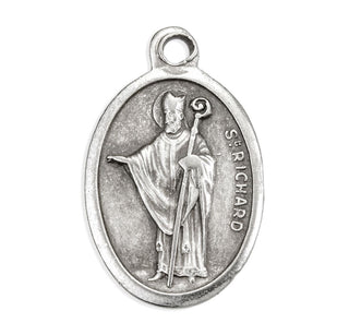 St. Richard - 1" Oxidized Silver Metal - Pack of 25 - 1086-530
