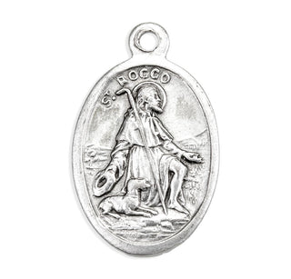 St. Rocco - 1" Oxidized Silver Metal - Pack of 25 - 1086-536