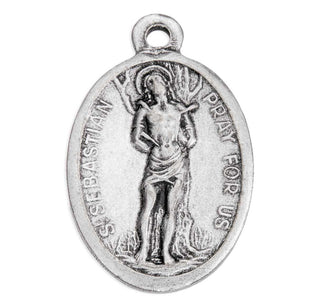 St. Sebastian - 1" Oxidized Silver Metal - Pack of 25 - 1086-540