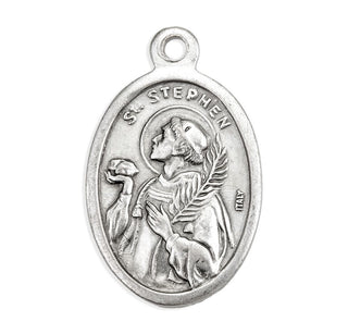 St. Stephen - 1" Oxidized Silver Metal - Pack of 25 - 1086-546