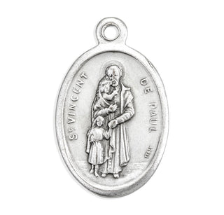 St. Vincent De Paul - 1" Oxidized Silver Metal - Pack of 25 - 1086-562