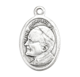St. John Paul II - 1" Oxidized Silver Metal - Pack of 25 - 1086-570