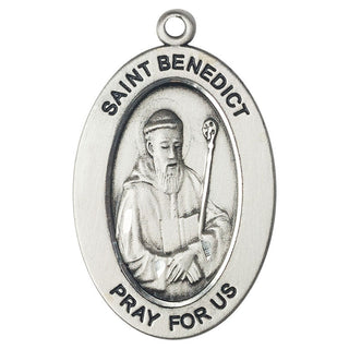 St Benedict Sterling Silver Medal - 11008SS/24S