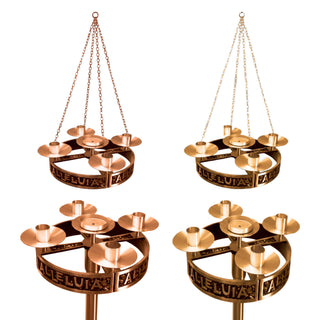 Advent Wreath - 17" Bronze | Brass - Top Only | Hanging  - 4 | 5 LITE - 1102-176