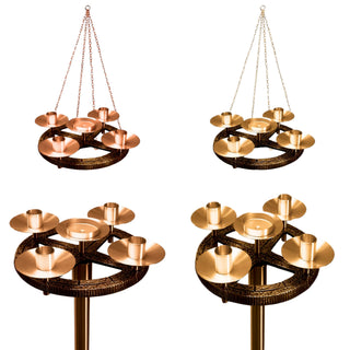 Advent Wreath - 16" Bronze | Brass - Top Only | Hanging  - 4 | 5 LITE - 1103-176