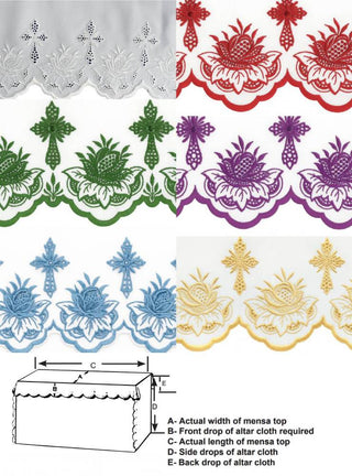 FLORAL CROSS ALTAR CLOTH - 1108-AC