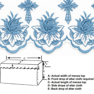 FLORAL CROSS ALTAR CLOTH - 1108-AC
