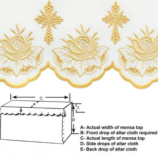 FLORAL CROSS ALTAR CLOTH - 1108-AC