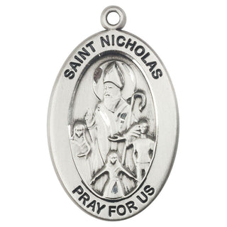 St Nicholas Sterling Silver Medal - 11080SS/24S