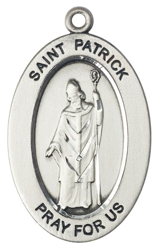 St Patrick Sterling Silver Medal - 11084SS/24S