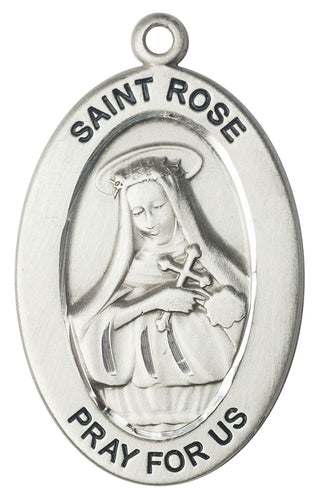 St Rose of Lima Sterling Silver Medal - 11095SS/24S