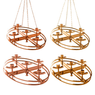 Adjustable Advent Wreath - 21" Bronze | Brass - Top Only | Hanging  - 4 | 5 LITE - 1110-176