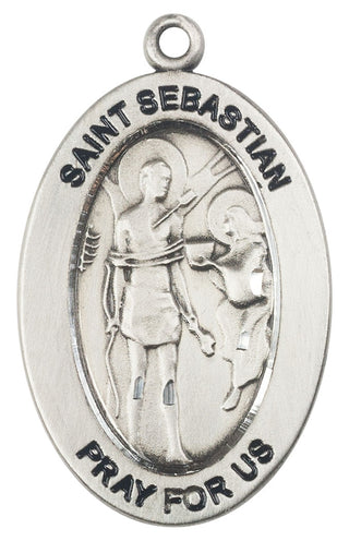 St Sebastian Sterling Silver Medal - 11100SS/24S