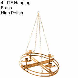 Adjustable Advent Wreath - 21" Bronze | Brass - Top Only | Hanging  - 4 | 5 LITE - 1110-176