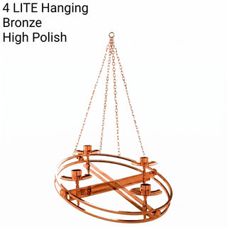 Adjustable Advent Wreath - 21" Bronze | Brass - Top Only | Hanging  - 4 | 5 LITE - 1110-176