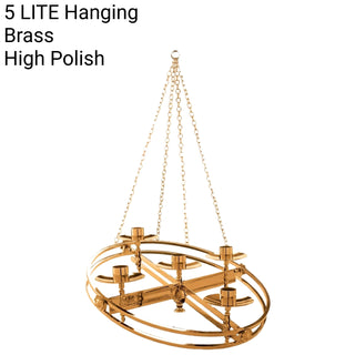 Adjustable Advent Wreath - 21" Bronze | Brass - Top Only | Hanging  - 4 | 5 LITE - 1110-176