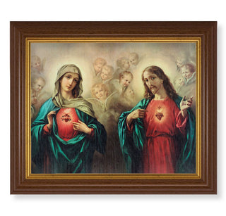 Sacred Hearts Print in Walnut Beveled Frame - 10.5 x 12.5" - 129-385