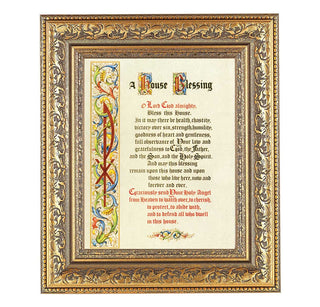 House Blessing Print in Antique Gold Frame - 12.5 x 14.5" - 115-388