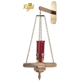 Hanging Sanctuary Lamp - Style B, 3' Chain with Bracket - 11HSL20-B W/B