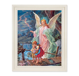 Guardian Angel Print in White Pearlescent Frame - 9.5 x 11.5" - 123-350