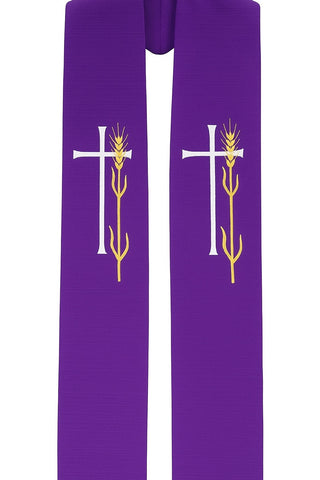 WHEAT & CROSS STOLE - 130-131-STOLE