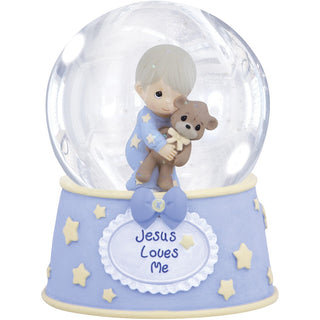 132103 â€œJesus Loves Meâ€ Resin/Glass Snow Globe, Boy, Musical