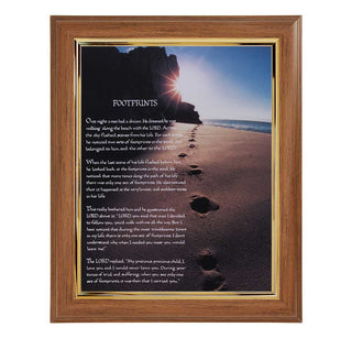 Footprints Print - 10 x 12" Walnut Frame with Gold Inside Lip - 133-155