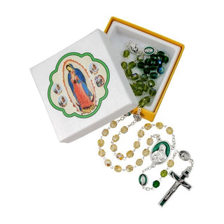 Our Lady Glass Bead Our Lady Of Guadalupe Rosary - 1334