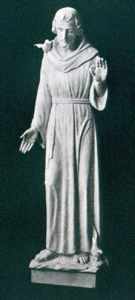 CC02-135 Marble St Francis Statue