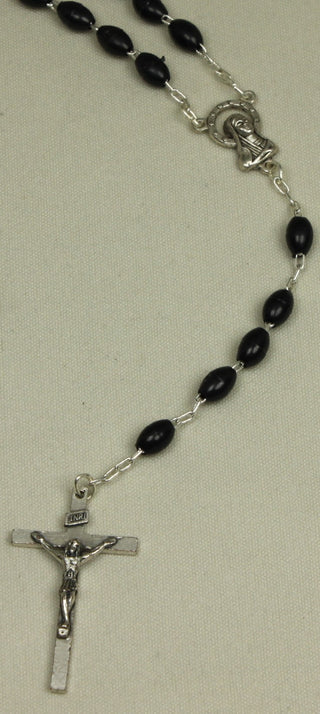 135BK Black Plastic Rosary