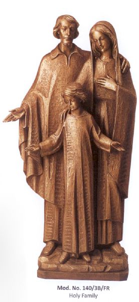 WOOD CARVED HOLY FAMILY STATUE