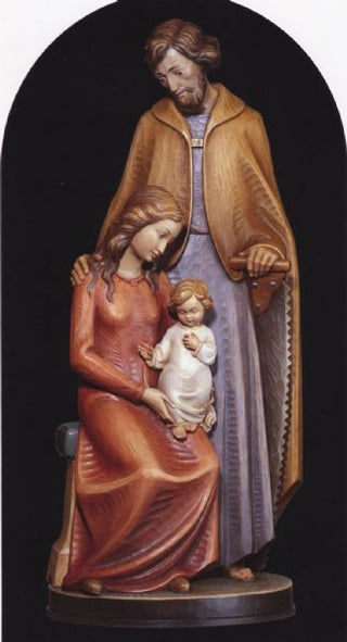WOOD CARVED HOLY FAMILY STATUE