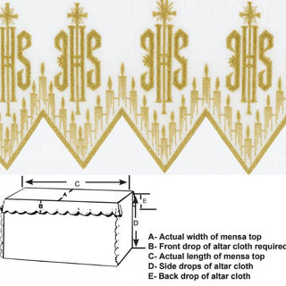 IHS GOLD EMBROIDERED ALTAR CLOTH - 1408MG-AC