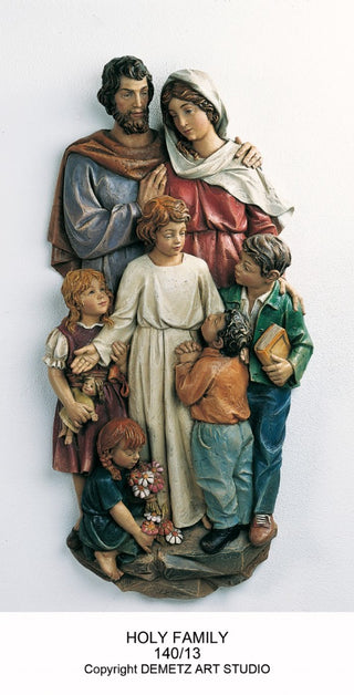 WOOD CARVED HOLY FAMILY W/ CHI