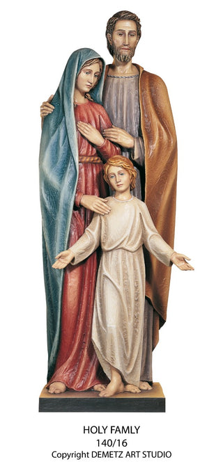 140-16 Holy Family Statue - Wood Carved and Fiberglass