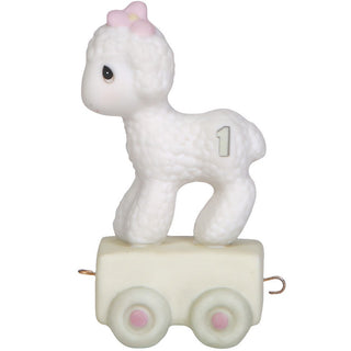 Happy Birthday Little Lamb, Age 1, Bisque Porcelain Figurine - 142021