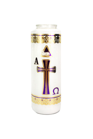 6 Day Purple/Gold Home Paschal Candle - 1465REM-HPPRL