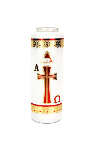 6 Day Red/Gold Home Paschal Candle - 1465REM-HPRED