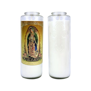 6 Day Glass Our Lady of Guadalupe Candle - 1465REM-MXGU