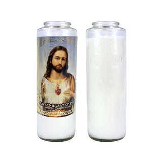 6 Day Sacred Heart Glass Candl