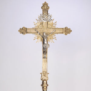 H-140 Processional Cross, Cathedral Size, Brass