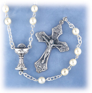 Glass Pearl Bead Rosary - 1505/S